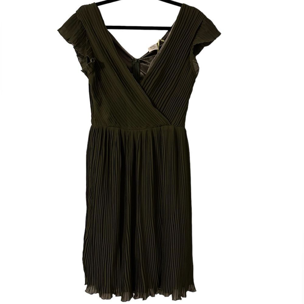 NEW NWT Shabby apple all over pleat‎ dress SIZE 6 Green military olive flowy